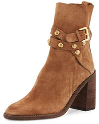 Brown Studded Suede Boots