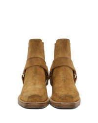 RE/DONE Tan Suede Short Cavalry Boots