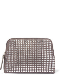 Christopher Kane Studded Suede Clutch Anthracite