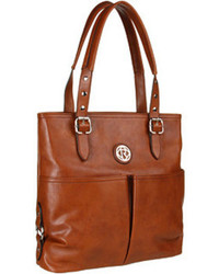 Brown Studded Tote Bag