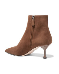 Prada 65 Suede Ankle Boots