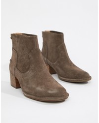 UGG Bandara Taupe Suede Heeled Ankle Boots