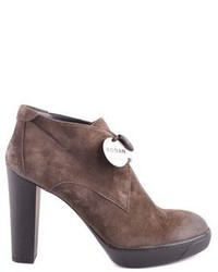Hogan Brown Suede Ankle Boots