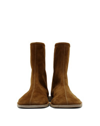 Acne Studios Brown Suede Berta Ankle Boots