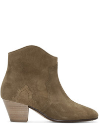 Isabel Marant Brown Suede Dicker Ankle Boots