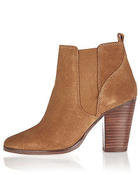 River Island Brown Suede Heeled Ankle Boots