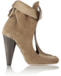 Isabel Marant Cutout Leather And Suede Ankle Boots