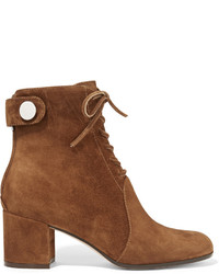 Gianvito Rossi Finlay Suede Ankle Boots Brown