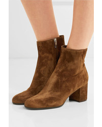Gianvito Rossi Margaux 65 Suede Ankle Boots Tan
