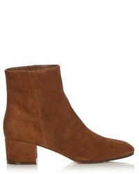 Gianvito Rossi Rolling Block Heel Suede Ankle Boots