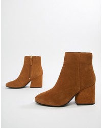 Pull&Bear Suede Block Heeled Boot