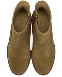 A.P.C. Tan Suede Anna Boots