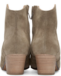 Isabel Marant Taupe Suede Dicker Ankle Boots