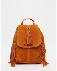 Asos Collection Mini Suede Festival Backpack With Tassels