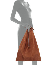 The Row Bindle Knot Suede Hobo Bag Saddle