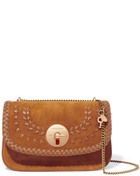 See by Chloe See By Chlo Lois Suede And Textured Leather Shoulder Bag Tan
