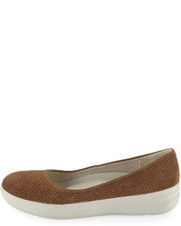FitFlop Adora Perforated Ballerina Flat Brown