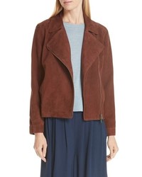 Eileen Fisher Asymmetrical Zip Suede Jacket