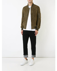 Desa Collection Leather Bomber Jacket