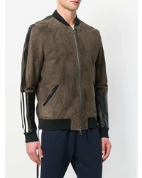 Low Brand Panelled Leather Bomber Jacket