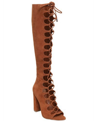 100mm Suede Lace Up Boots
