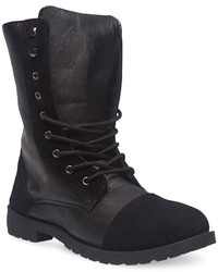 Wet Seal Faux Leather Suede Combat Boots