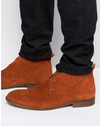 Asos Lace Up Boots In Tan Suede With Natural Sole