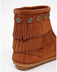 Minnetonka Double Fringe Coin Detail Boots