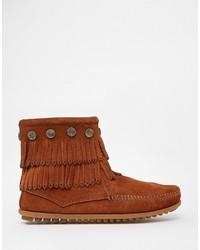 Minnetonka Double Fringe Coin Detail Boots