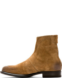Paul Smith Ps By Brown Suede Claude Mid Zip Boots