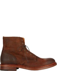 Buttero Suede Lace Up Boots Brown