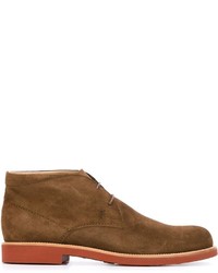 Tod's Contrast Sole Lace Up Ankle Boots