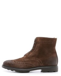 Doucal's Aosta Suede Wingtip Lace Up Boots