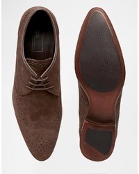 Asos Brand Brogue Shoes In Suede