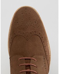 Red Tape Brogues In Brown Suede