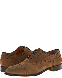 Doucal's Suede Perforated Captoe Oxford Lace Up Cap Toe Shoes