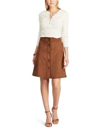 Chaps Faux Suede A Line Skirt