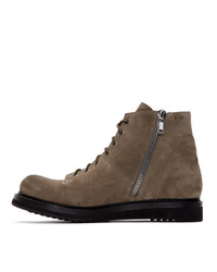 Rick Owens Brown Suede Boots