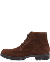 Aquatalia Harvey Waxy Suede Lace Up Boot Brown