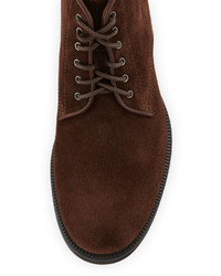 Aquatalia Harvey Waxy Suede Lace Up Boot Brown