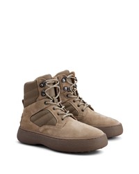 Tod's Panelled Lace Up Suede Boots