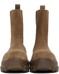 Rick Owens Brown Suede Beetle Bozo Tractor Boots