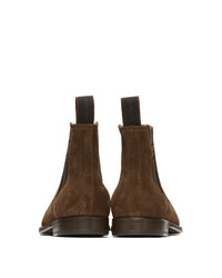 Ps By Paul Smith Brown Suede Gerald Chelsea Boots