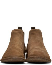 Officine Creative Brown Suede Princeton Chelsea Boots