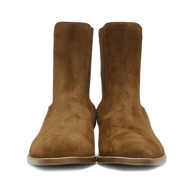 Christian Louboutin Samson Suede Chelsea Boots in Natural for Men