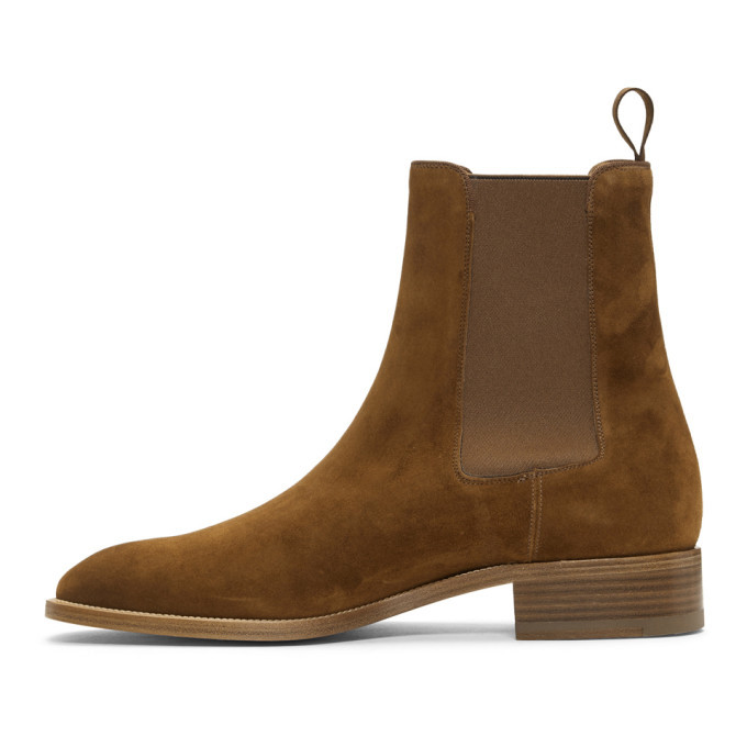 Christian Louboutin Brown Suede Samson Chelsea Boots, $1,250 | SSENSE ...