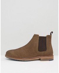 Asos Chelsea Boots In Tan Suede With Natural Sole