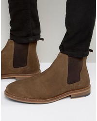 Asos Chelsea Boots In Tan Suede With Natural Sole