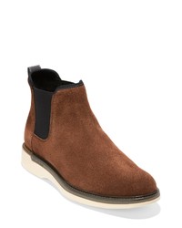 Cole Haan Grand Ambition Chelsea Boot In Chestnut Suede At Nordstrom
