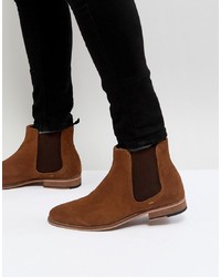 WALK LONDON Harrington Suede Chelsea Boots In Tan